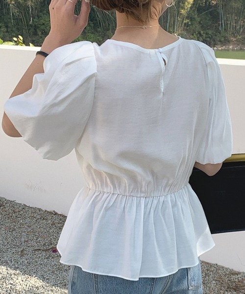 DAY CLOSET(デイ クローゼット)の「レディース ぽわん袖ペプラムブラウス(シャツ/ブラウス・レディース・ホワイト/ブラック/イエロー・ONE SIZE)」の8枚目の写真