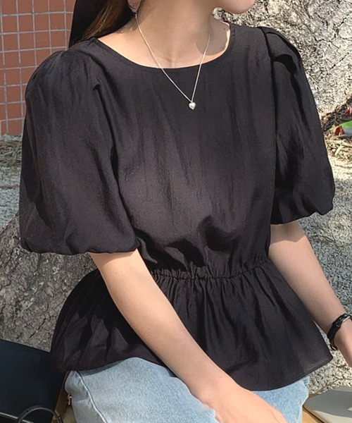 DAY CLOSET(デイ クローゼット)の「レディース ぽわん袖ペプラムブラウス(シャツ/ブラウス・レディース・ホワイト/ブラック/イエロー・ONE SIZE)」の10枚目の写真
