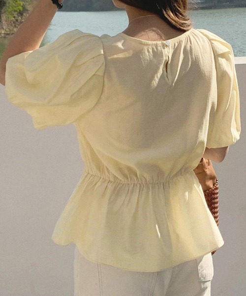 DAY CLOSET(デイ クローゼット)の「レディース ぽわん袖ペプラムブラウス(シャツ/ブラウス・レディース・ホワイト/ブラック/イエロー・ONE SIZE)」の15枚目の写真