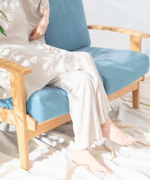 KBF（ケイビーエフ）の「コットンタッチプリーツパンツ（その他パンツ・レディース・ベージュ/チャコールグレー/ミント・ONE）」の3枚目の写真