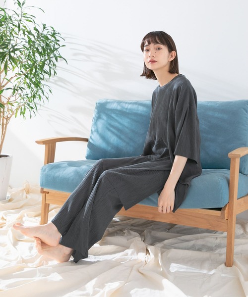 KBF（ケイビーエフ）の「コットンタッチプリーツパンツ（その他パンツ・レディース・ベージュ/チャコールグレー/ミント・ONE）」の2枚目の写真