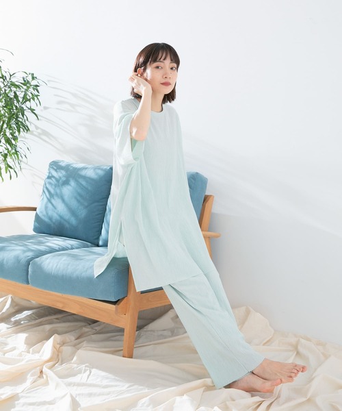 KBF（ケイビーエフ）の「コットンタッチプリーツパンツ（その他パンツ・レディース・ベージュ/チャコールグレー/ミント・ONE）」の15枚目の写真