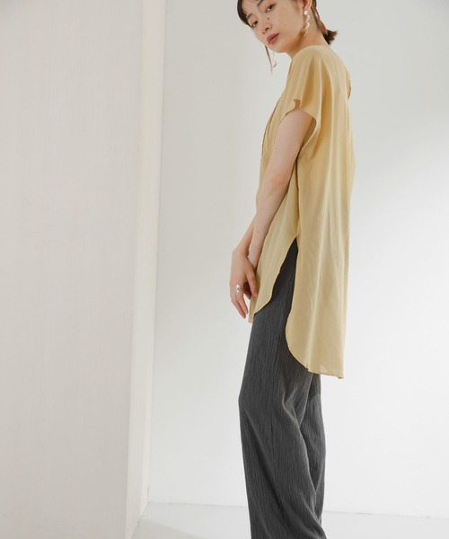KBF（ケイビーエフ）の「コットンタッチプリーツパンツ（その他パンツ・レディース・ベージュ/チャコールグレー/ミント・ONE）」の7枚目の写真