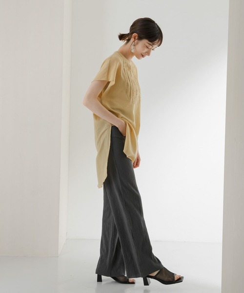 KBF（ケイビーエフ）の「コットンタッチプリーツパンツ（その他パンツ・レディース・ベージュ/チャコールグレー/ミント・ONE）」の19枚目の写真