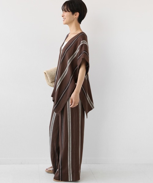 JOURNAL STANDARD relume（ジャーナルスタンダード　レリューム）の「リネンレーヨンランダムストライプタックパンツ◆（その他パンツ・レディース・ベージュ/ブラウン・38/36）」の6枚目の写真