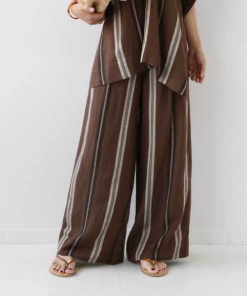JOURNAL STANDARD relume（ジャーナルスタンダード　レリューム）の「リネンレーヨンランダムストライプタックパンツ◆（その他パンツ・レディース・ベージュ/ブラウン・38/36）」の3枚目の写真