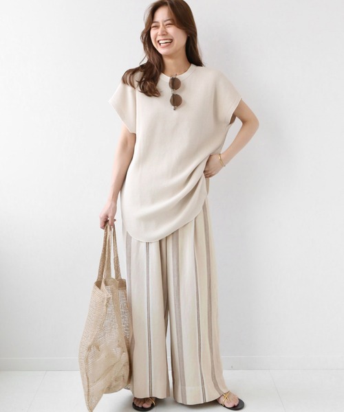 JOURNAL STANDARD relume（ジャーナルスタンダード　レリューム）の「リネンレーヨンランダムストライプタックパンツ◆（その他パンツ・レディース・ベージュ/ブラウン・38/36）」の22枚目の写真