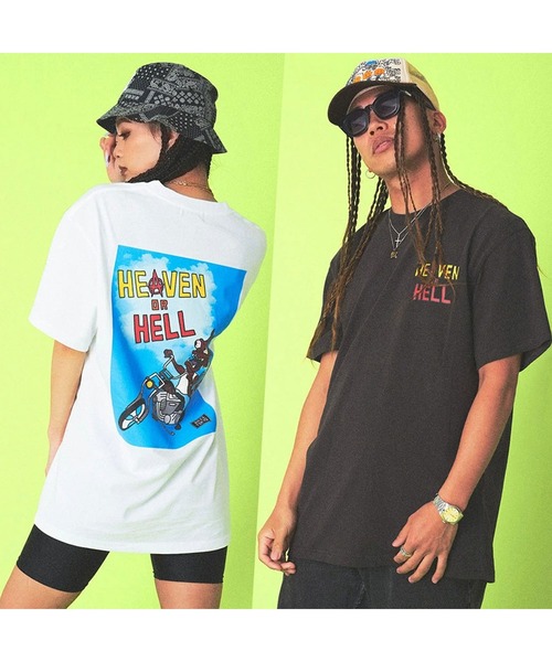 RAZZIS(ラズ)の「『RAZZIS/ラズイズ』バイクデビルプリントクルーネック半袖Tシャツ (Tシャツ/カットソー・メンズ・チャコール/ホワイト・L/XL/M)」の3枚目の写真