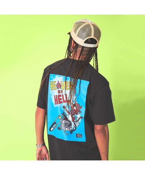 RAZZIS(ラズ)の「『RAZZIS/ラズイズ』バイクデビルプリントクルーネック半袖Tシャツ (Tシャツ/カットソー・メンズ・チャコール/ホワイト・L/XL/M)」の13枚目の写真