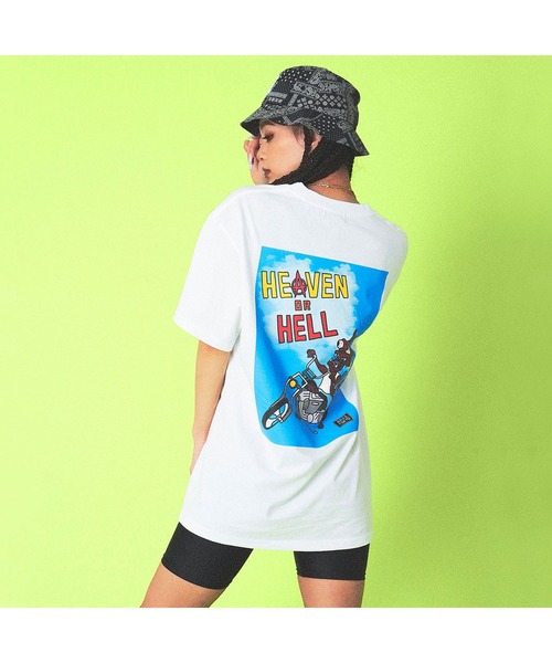 RAZZIS(ラズ)の「『RAZZIS/ラズイズ』バイクデビルプリントクルーネック半袖Tシャツ (Tシャツ/カットソー・メンズ・チャコール/ホワイト・L/XL/M)」の16枚目の写真