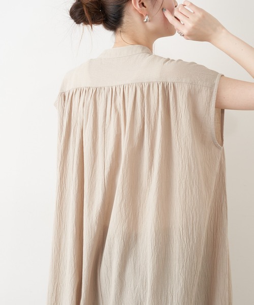 セール Zozotown限定 コットン楊柳バンドカラーギャザーロングワンピース ワンピース Ciaopanic Typy チャオパニックティピー のファッション通販 Zozotown