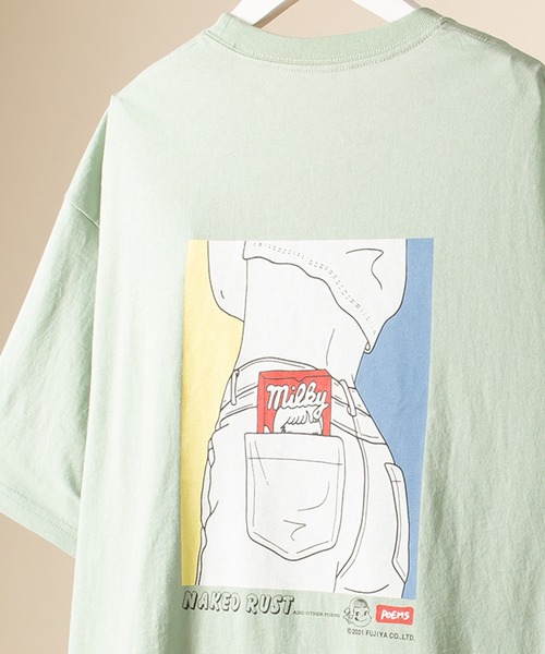 FUJIYA(フジヤ)の「【milky/ミルキー】ポケットミルキーグラフィック バックプリント半袖Tシャツ(Tシャツ/カットソー・メンズ・ホワイト/ブラック/ミント・M/L/XL)」の3枚目の写真