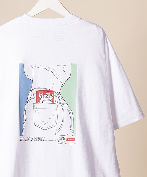 FUJIYA(フジヤ)の「【milky/ミルキー】ポケットミルキーグラフィック バックプリント半袖Tシャツ(Tシャツ/カットソー・メンズ・ホワイト/ブラック/ミント・M/L/XL)」の4枚目の写真