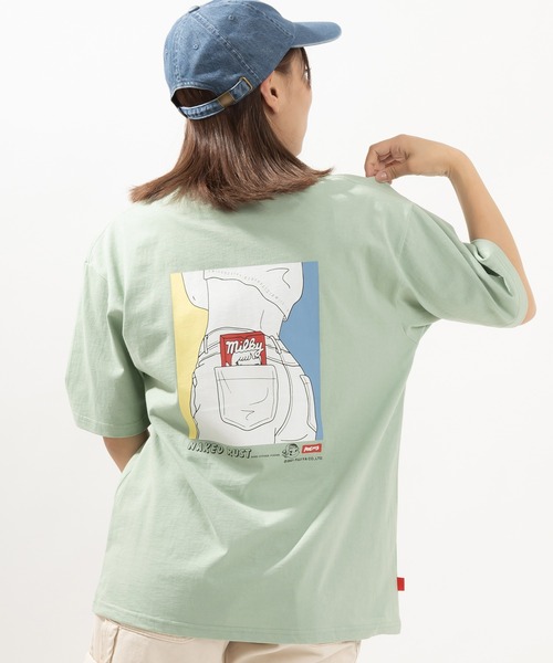 FUJIYA(フジヤ)の「【milky/ミルキー】ポケットミルキーグラフィック バックプリント半袖Tシャツ(Tシャツ/カットソー・メンズ・ホワイト/ブラック/ミント・M/L/XL)」の6枚目の写真