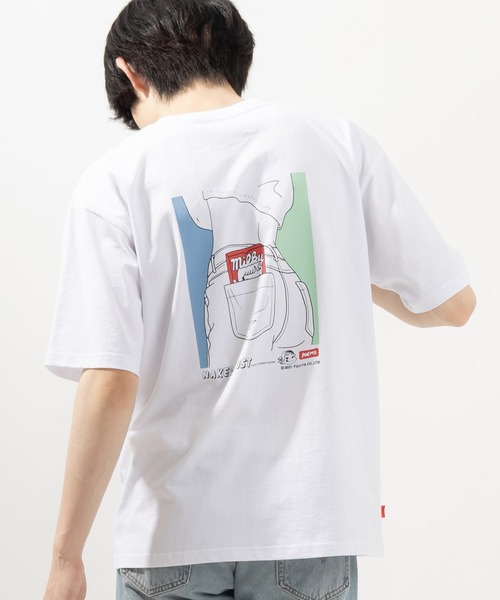 FUJIYA(フジヤ)の「【milky/ミルキー】ポケットミルキーグラフィック バックプリント半袖Tシャツ(Tシャツ/カットソー・メンズ・ホワイト/ブラック/ミント・M/L/XL)」の9枚目の写真