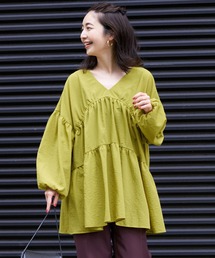 coca（coca） | Vネックティアードギャザーブラウス(シャツ/ブラウス)