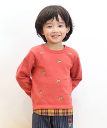 KP BOY | トラクター刺しゅう　裏毛トレーナー(100-130cm)(スウェット)