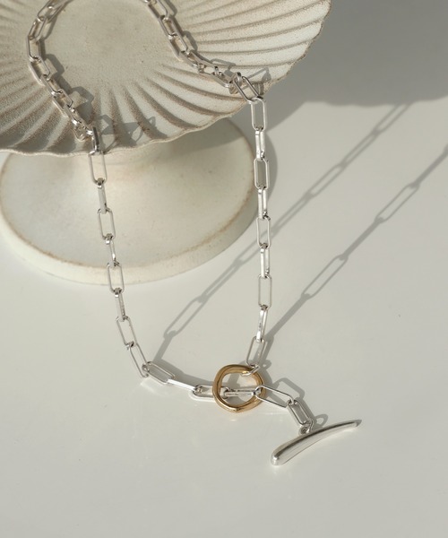 ANEMONE（アネモネ）の「コンビカラーセミマットマンテルネックレス（ネックレス・レディース・シルバー/ゴールド・FREE）」の2枚目の写真