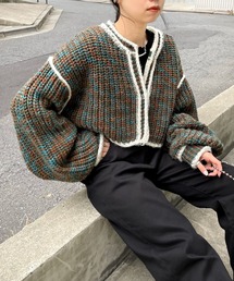 WHO'S WHO gallery | 段染めパイピングショートニット(ニット/セーター)