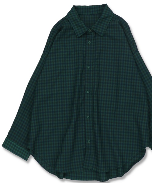 SPINNS（スピンズ）の「【ゆるシルエット】コットン 長袖シャツ（シャツ/ブラウス・レディース・ホワイト/ブルー系その他/ブルー系その他3/レッド系その他/ブラック系その他/ブルー系その他2/オレンジ系その他/グリーン系その他/ブラック系その他2/ブラウン系その他・ONESIZE）」の5枚目の写真