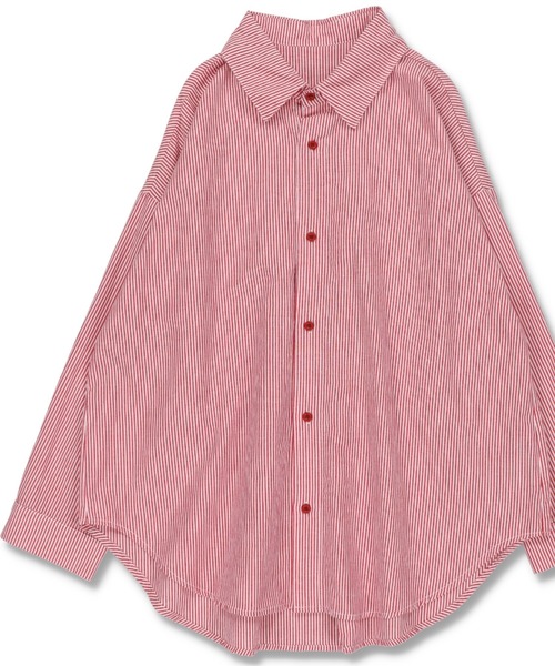 SPINNS（スピンズ）の「【ゆるシルエット】コットン 長袖シャツ（シャツ/ブラウス・レディース・ホワイト/ブルー系その他/ブルー系その他3/レッド系その他/ブラック系その他/ブルー系その他2/オレンジ系その他/グリーン系その他/ブラック系その他2/ブラウン系その他・ONESIZE）」の9枚目の写真