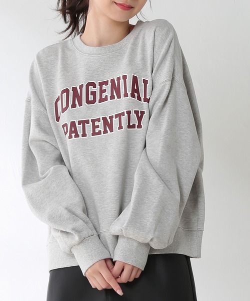 Honeys（ハニーズ）の「カレッジロゴトレーナー（スウェット・レディース・ベージュ/イエロー/グリーン/アイボリー/杢グレー/スミクロ・S/M/L）」の11枚目の写真