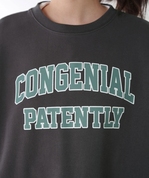 Honeys（ハニーズ）の「カレッジロゴトレーナー（スウェット・レディース・ベージュ/イエロー/グリーン/アイボリー/杢グレー/スミクロ・S/M/L）」の16枚目の写真