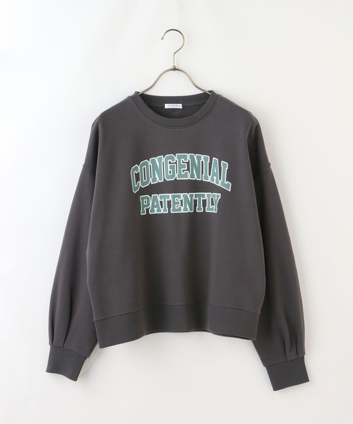 Honeys（ハニーズ）の「カレッジロゴトレーナー（スウェット・レディース・ベージュ/イエロー/グリーン/アイボリー/杢グレー/スミクロ・S/M/L）」の14枚目の写真