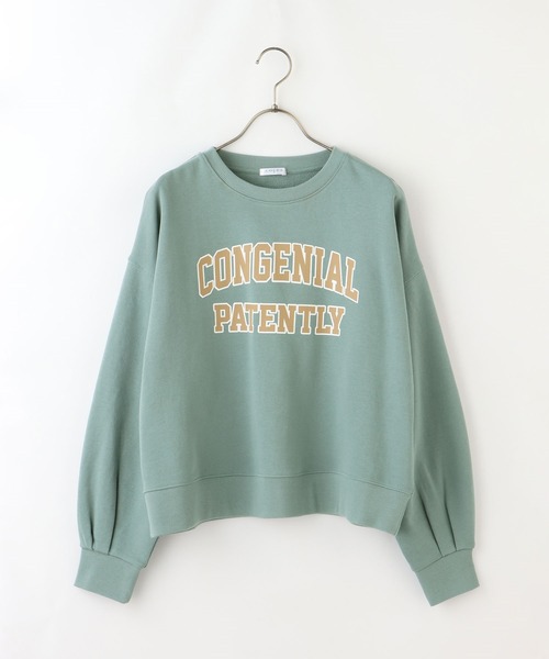 Honeys（ハニーズ）の「カレッジロゴトレーナー（スウェット・レディース・ベージュ/イエロー/グリーン/アイボリー/杢グレー/スミクロ・S/M/L）」の22枚目の写真