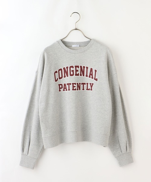 Honeys（ハニーズ）の「カレッジロゴトレーナー（スウェット・レディース・ベージュ/イエロー/グリーン/アイボリー/杢グレー/スミクロ・S/M/L）」の12枚目の写真