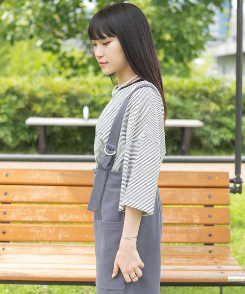 PairPair(ペアペア)の「HOLIDAYボーダーT(ユニセックス)(Tシャツ/カットソー・レディース・ベージュ/オフホワイト/サックスブルー・FREE)」の22枚目の写真