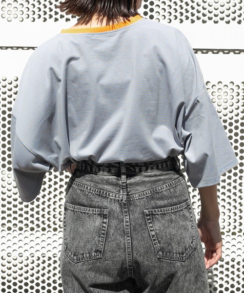 PairPair(ペアペア)の「HOLIDAYボーダーT(ユニセックス)(Tシャツ/カットソー・レディース・ベージュ/オフホワイト/サックスブルー・FREE)」の17枚目の写真