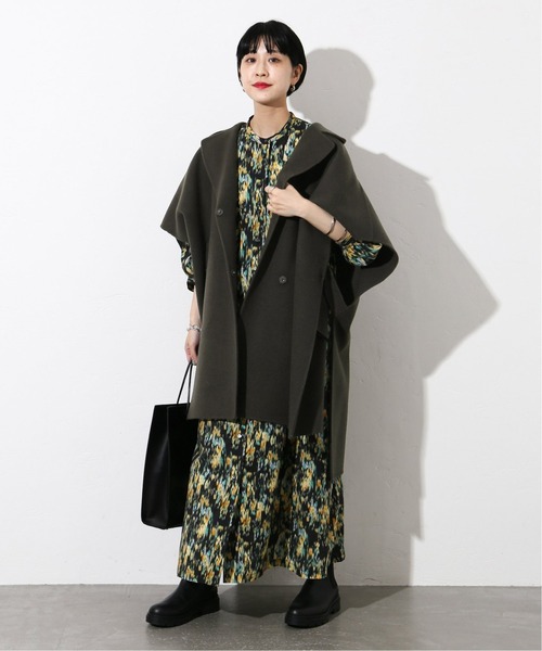 JOURNAL STANDARD（ジャーナルスタンダード）の「メリンプモッサポンチョコート◆（ポンチョ・レディース・ベージュ/ブラック・MEDIUM/SMALL）」の3枚目の写真