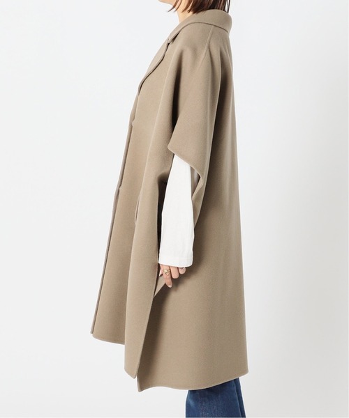 JOURNAL STANDARD（ジャーナルスタンダード）の「メリンプモッサポンチョコート◆（ポンチョ・レディース・ベージュ/ブラック・MEDIUM/SMALL）」の6枚目の写真