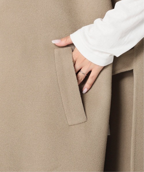 JOURNAL STANDARD（ジャーナルスタンダード）の「メリンプモッサポンチョコート◆（ポンチョ・レディース・ベージュ/ブラック・MEDIUM/SMALL）」の12枚目の写真