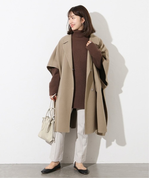 JOURNAL STANDARD（ジャーナルスタンダード）の「メリンプモッサポンチョコート◆（ポンチョ・レディース・ベージュ/ブラック・MEDIUM/SMALL）」の20枚目の写真