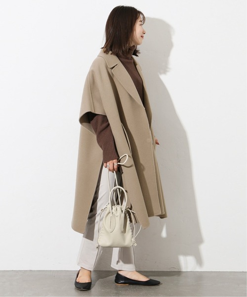 JOURNAL STANDARD（ジャーナルスタンダード）の「メリンプモッサポンチョコート◆（ポンチョ・レディース・ベージュ/ブラック・MEDIUM/SMALL）」の21枚目の写真