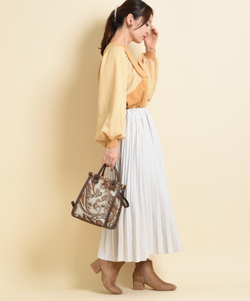 INTERPLANET（インタープラネット）の「ゴブラントート（トートバッグ・レディース・アイボリー/キャメル・フリー）」の6枚目の写真