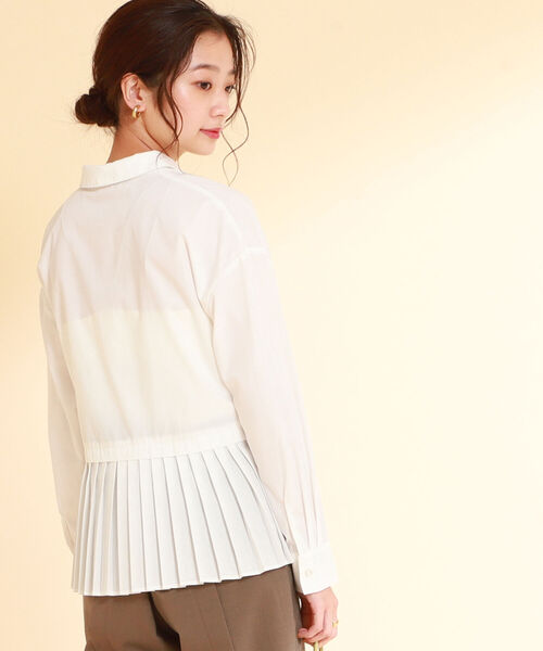 Ray BEAMS(レイビームス)の「Ray BEAMS / プリーツ キリカエ ピンタック シャツ(シャツ/ブラウス・レディース・ホワイト/ブラック/サックスブルー・ONE SIZE)」の8枚目の写真