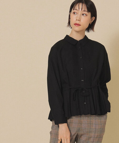 Ray BEAMS(レイビームス)の「Ray BEAMS / プリーツ キリカエ ピンタック シャツ(シャツ/ブラウス・レディース・ホワイト/ブラック/サックスブルー・ONE SIZE)」の10枚目の写真