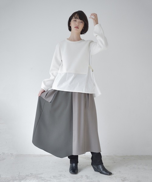 La SRIC（ラスリック）の「La SRIC / アシメドッキングPO（Tシャツ/カットソー・レディース・ブラック/アイボリー・38）」の3枚目の写真