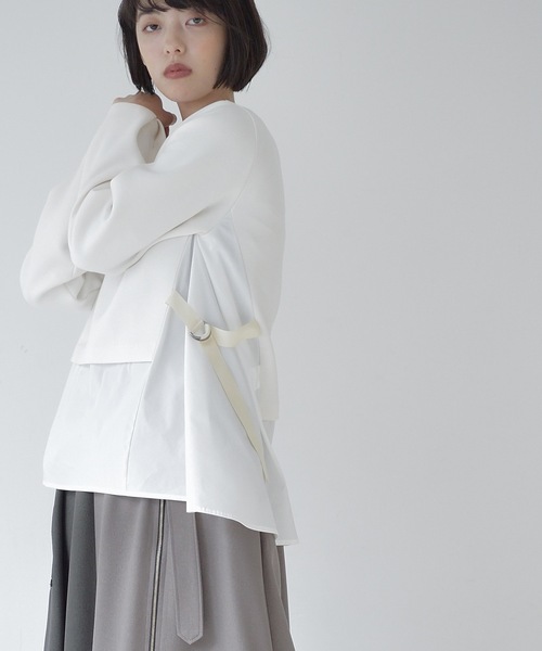 La SRIC（ラスリック）の「La SRIC / アシメドッキングPO（Tシャツ/カットソー・レディース・ブラック/アイボリー・38）」の6枚目の写真