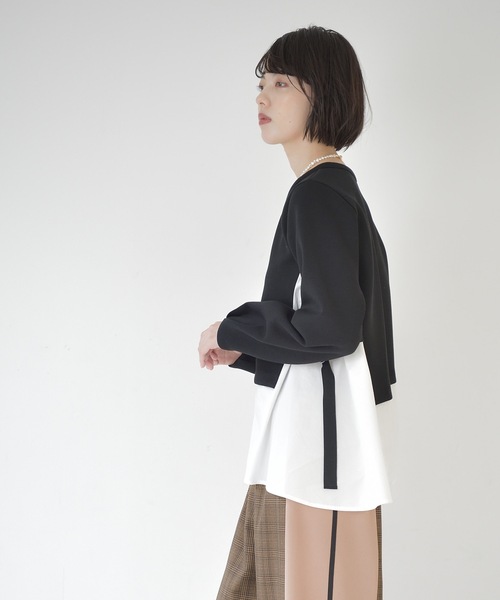 La SRIC（ラスリック）の「La SRIC / アシメドッキングPO（Tシャツ/カットソー・レディース・ブラック/アイボリー・38）」の13枚目の写真