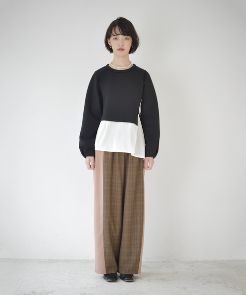 La SRIC（ラスリック）の「La SRIC / アシメドッキングPO（Tシャツ/カットソー・レディース・ブラック/アイボリー・38）」の8枚目の写真