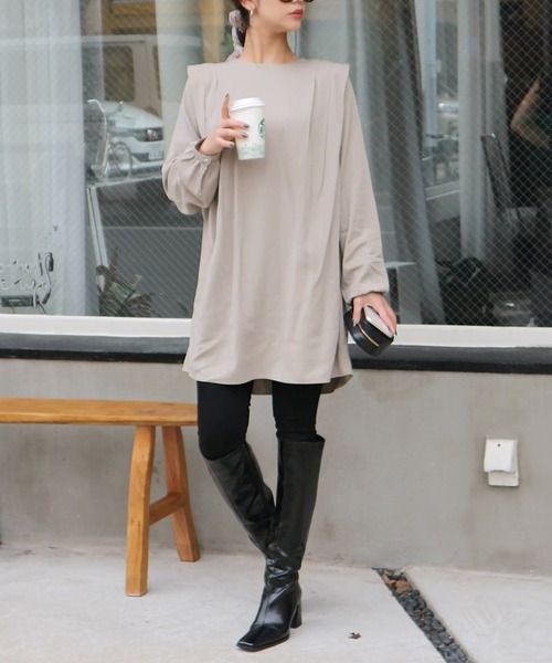 ROYAL PARTY(ロイヤルパーティー)の「【ZOZO限定】ショルダーパッドチュニック(シャツ/ブラウス・レディース・カーキ/ピンク/ブラウン・FREE)」の9枚目の写真