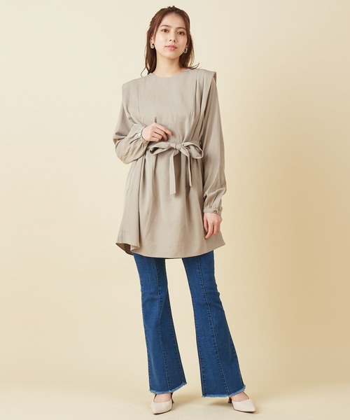 ROYAL PARTY(ロイヤルパーティー)の「【ZOZO限定】ショルダーパッドチュニック(シャツ/ブラウス・レディース・カーキ/ピンク/ブラウン・FREE)」の8枚目の写真