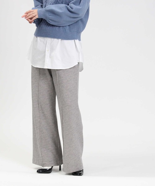 HONEYSUCKLE ROSE（ハニーサックルローズ）の「【HONEYSUCKLE ROSE】楽伸び起毛ワイドパンツ（その他パンツ・レディース・ブラック/ベージュ/グレー/ダークグレー/チャコールグレー×ブラック/ライトベージュ・S/M/L）」の3枚目の写真