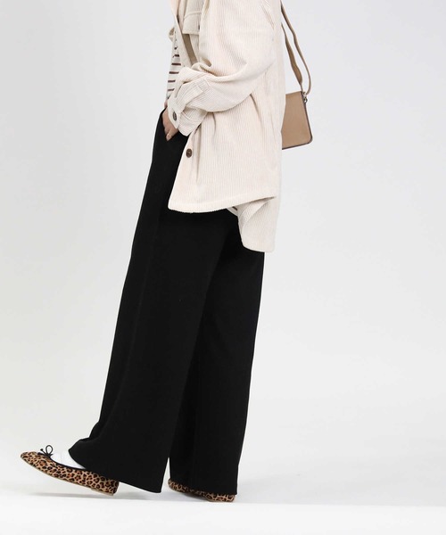 HONEYSUCKLE ROSE（ハニーサックルローズ）の「【HONEYSUCKLE ROSE】楽伸び起毛ワイドパンツ（その他パンツ・レディース・ブラック/ベージュ/グレー/ダークグレー/チャコールグレー×ブラック/ライトベージュ・S/M/L）」の18枚目の写真