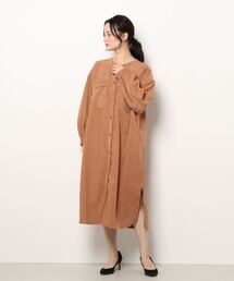Samansa Mos2 blue | ロングシャツワンピース(シャツワンピース)