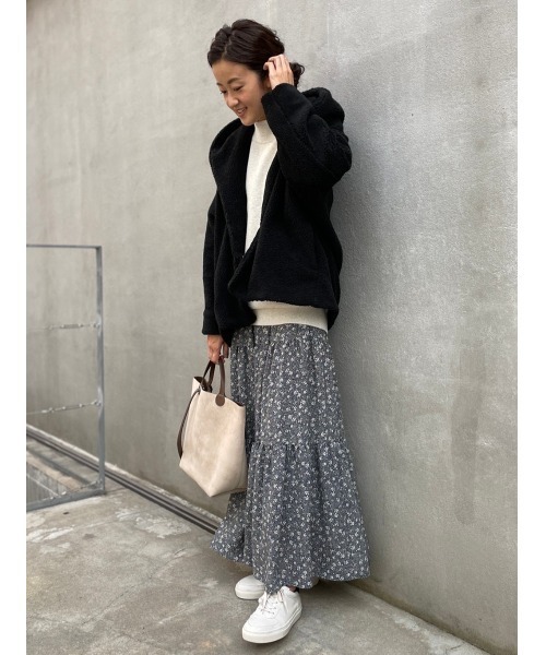 BEARDSLEY（ビアズリー）の「小花ティアードスカート（スカート・レディース・ネイビー・FREE）」の8枚目の写真